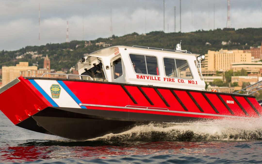 LAKE ASSAULT FIREBOAT PROVIDES UNINTERRUPTED WATER SUPPLY TO HELP EXTINGUISH LARGE STRUCTURE FIRE ON LONG ISLAND